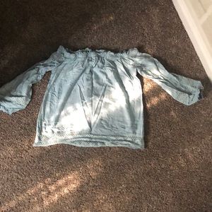 rue 21 - baby blue off the shoulder long sleeve